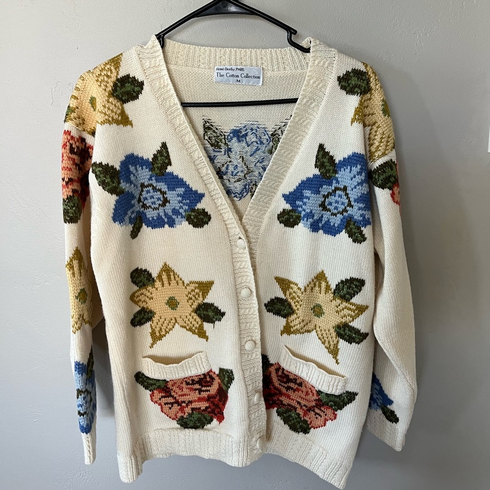 Rene Derhy knitted cottage core cardigan - size M